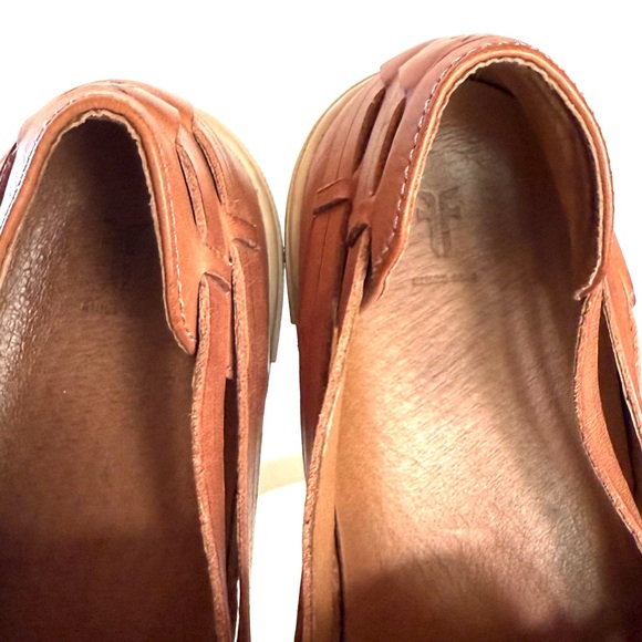 Frye Ivy Camel Leather Huarache Slip On Shoes - Picture 6 of 7
